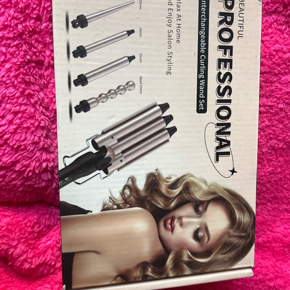 Professional Interchangeable Curling Wand Set - Silver/Black